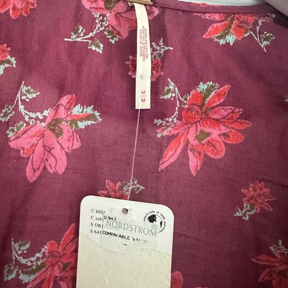 Free People Amanda Ruffle Floral Wrap Top- New With Flaw - Picture 8 of 11